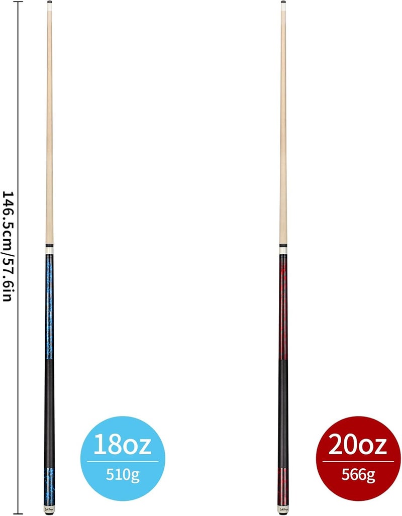 LOTKEY Pool Cue Sticks for Adults,Super Straightened Up 58'' 18 19 20 21 oz Billiard Cues Stick Canadian Maple Tacos De Billar Profesional Set of 4/3/2/1 House Bar Pool Que Table Beginner Pool Queue for Sale - Image 2